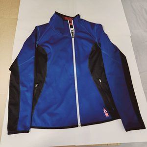 NEW BALANCE HEIDI KLUM MEDIUM ZIP POCKETS POLYESTER JACKET BLUE BLACK